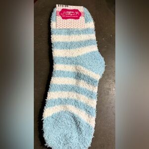 Cozy Striped Socks - Blue and White